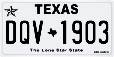 TX license plate DQV1903