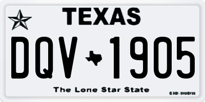 TX license plate DQV1905