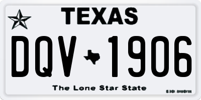 TX license plate DQV1906