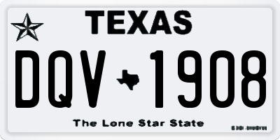 TX license plate DQV1908