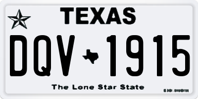 TX license plate DQV1915