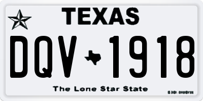 TX license plate DQV1918
