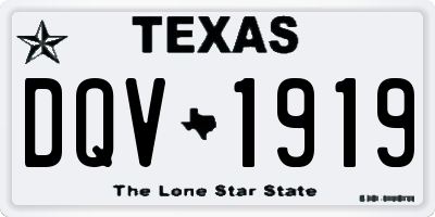TX license plate DQV1919