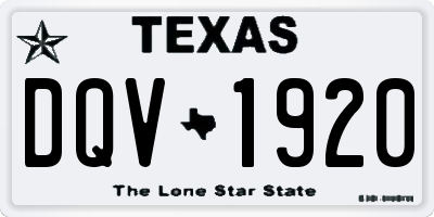 TX license plate DQV1920