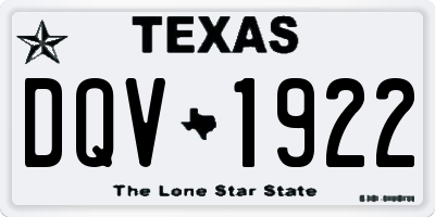 TX license plate DQV1922
