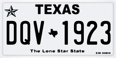 TX license plate DQV1923