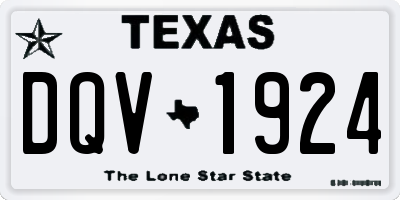 TX license plate DQV1924