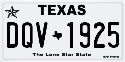 TX license plate DQV1925