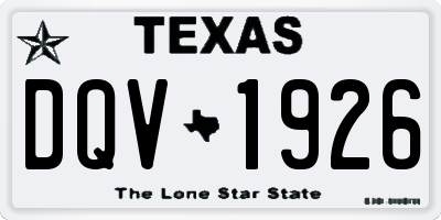 TX license plate DQV1926