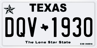 TX license plate DQV1930