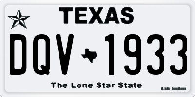 TX license plate DQV1933