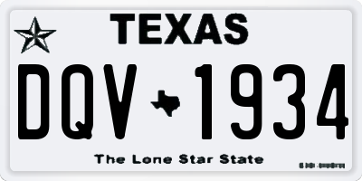 TX license plate DQV1934