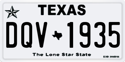 TX license plate DQV1935