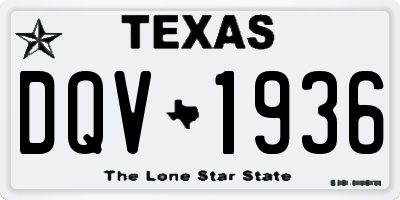 TX license plate DQV1936