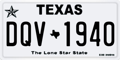 TX license plate DQV1940