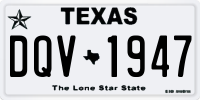 TX license plate DQV1947