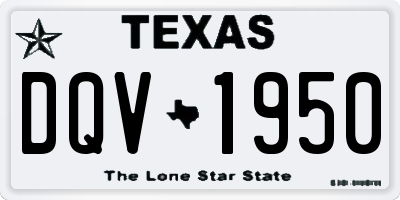 TX license plate DQV1950