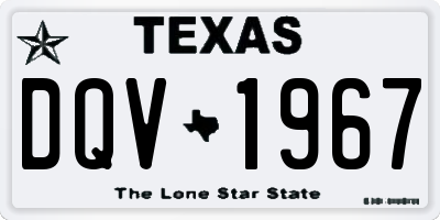 TX license plate DQV1967
