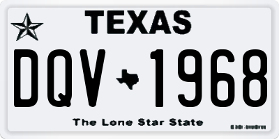 TX license plate DQV1968