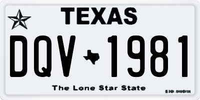 TX license plate DQV1981