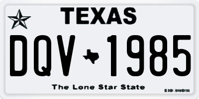 TX license plate DQV1985