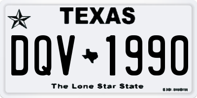 TX license plate DQV1990