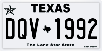 TX license plate DQV1992