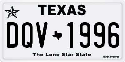 TX license plate DQV1996