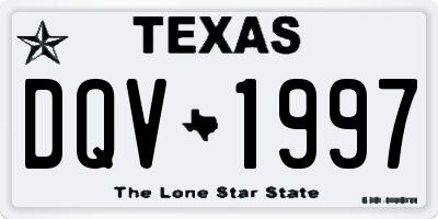 TX license plate DQV1997
