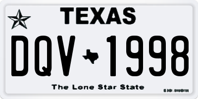 TX license plate DQV1998