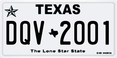 TX license plate DQV2001