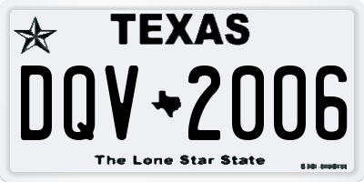 TX license plate DQV2006