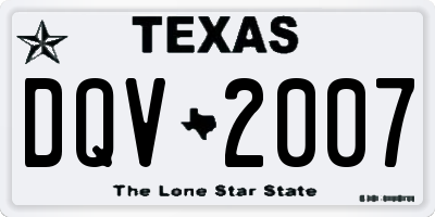 TX license plate DQV2007