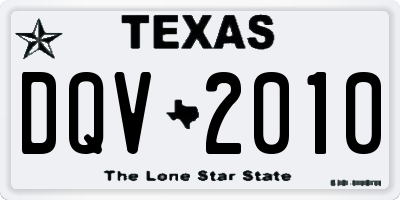 TX license plate DQV2010