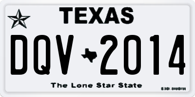 TX license plate DQV2014