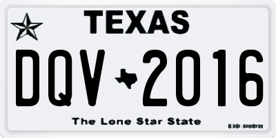 TX license plate DQV2016