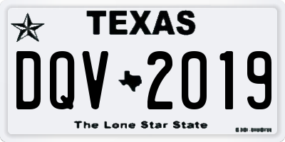 TX license plate DQV2019