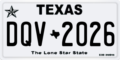 TX license plate DQV2026