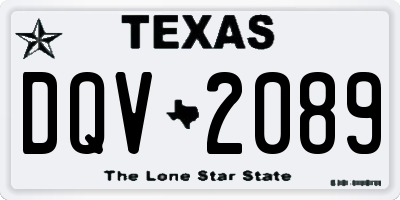 TX license plate DQV2089