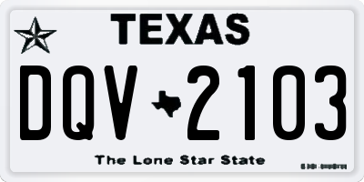 TX license plate DQV2103