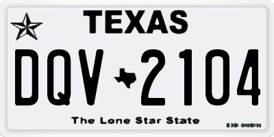 TX license plate DQV2104