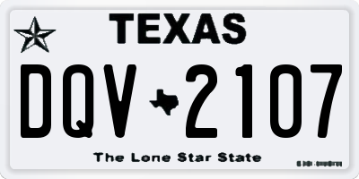 TX license plate DQV2107