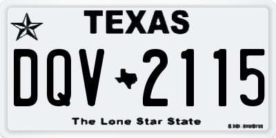 TX license plate DQV2115