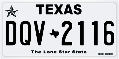 TX license plate DQV2116