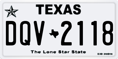 TX license plate DQV2118