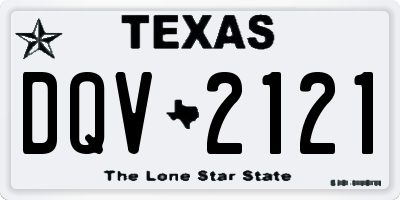 TX license plate DQV2121
