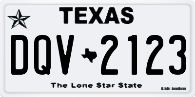 TX license plate DQV2123