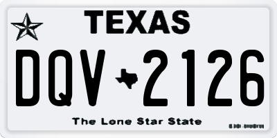 TX license plate DQV2126