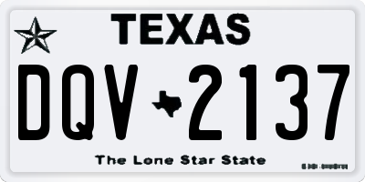 TX license plate DQV2137