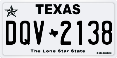 TX license plate DQV2138